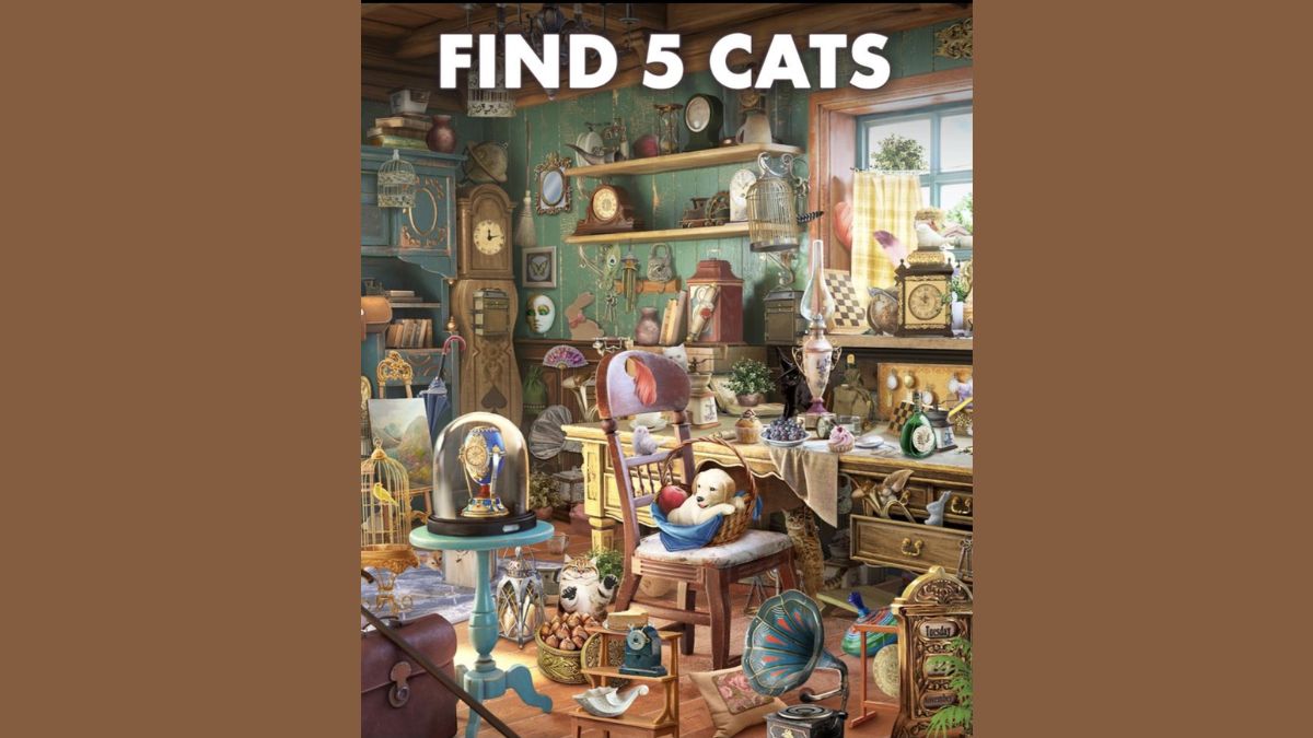 Only Sharp Eyes Can Spot the 5 Hidden Cats in this Vintage Room Puzzle Optical Illusion!