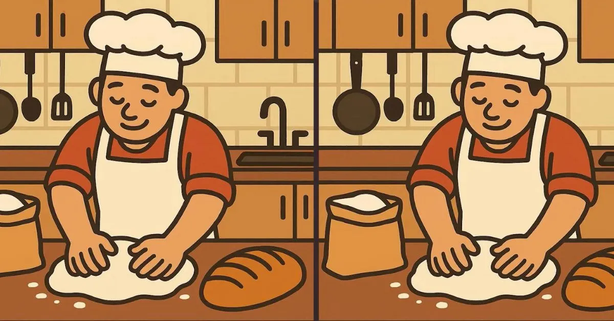 Find 3 Differences in Chef Kneading Dough