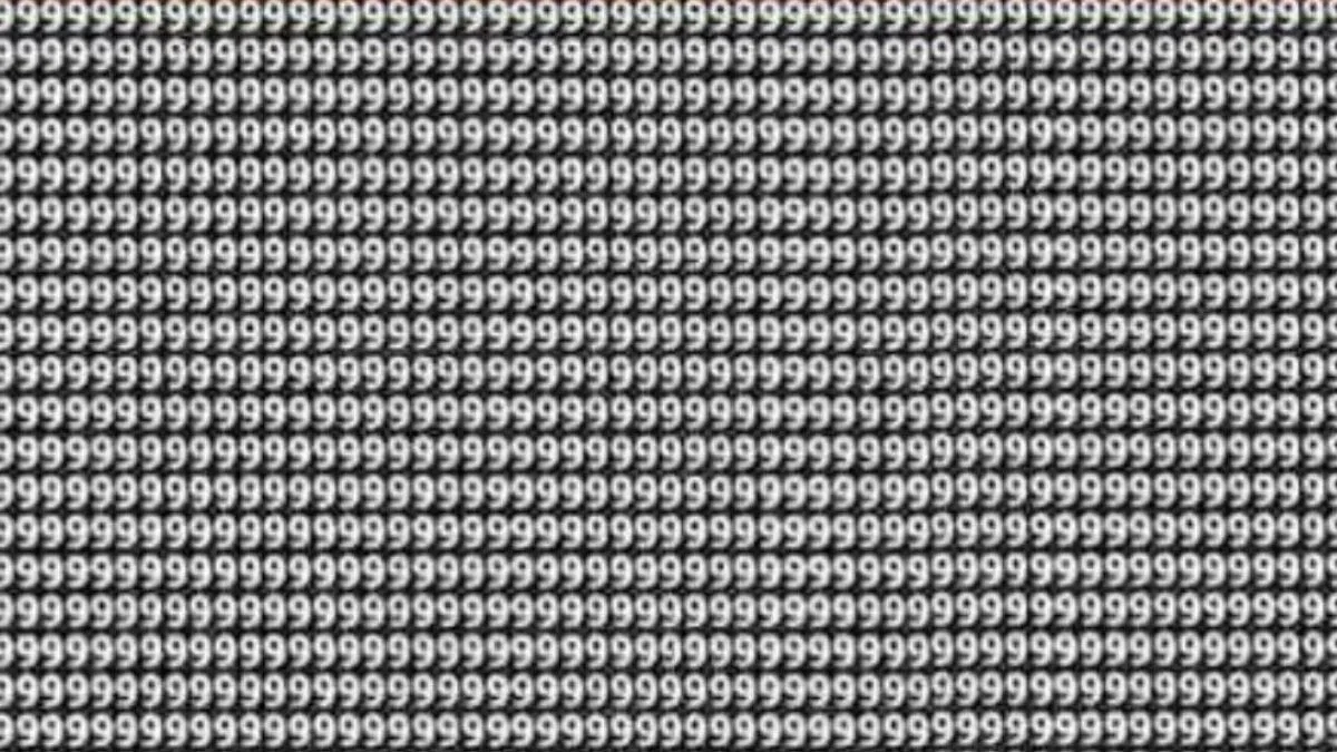 Find the hidden number 8 in this swarm of 9's in just 15 seconds.