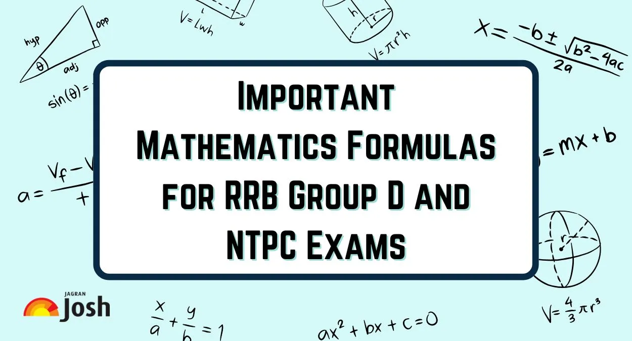 RRB Group D & NTPC Maths Formulas 2025