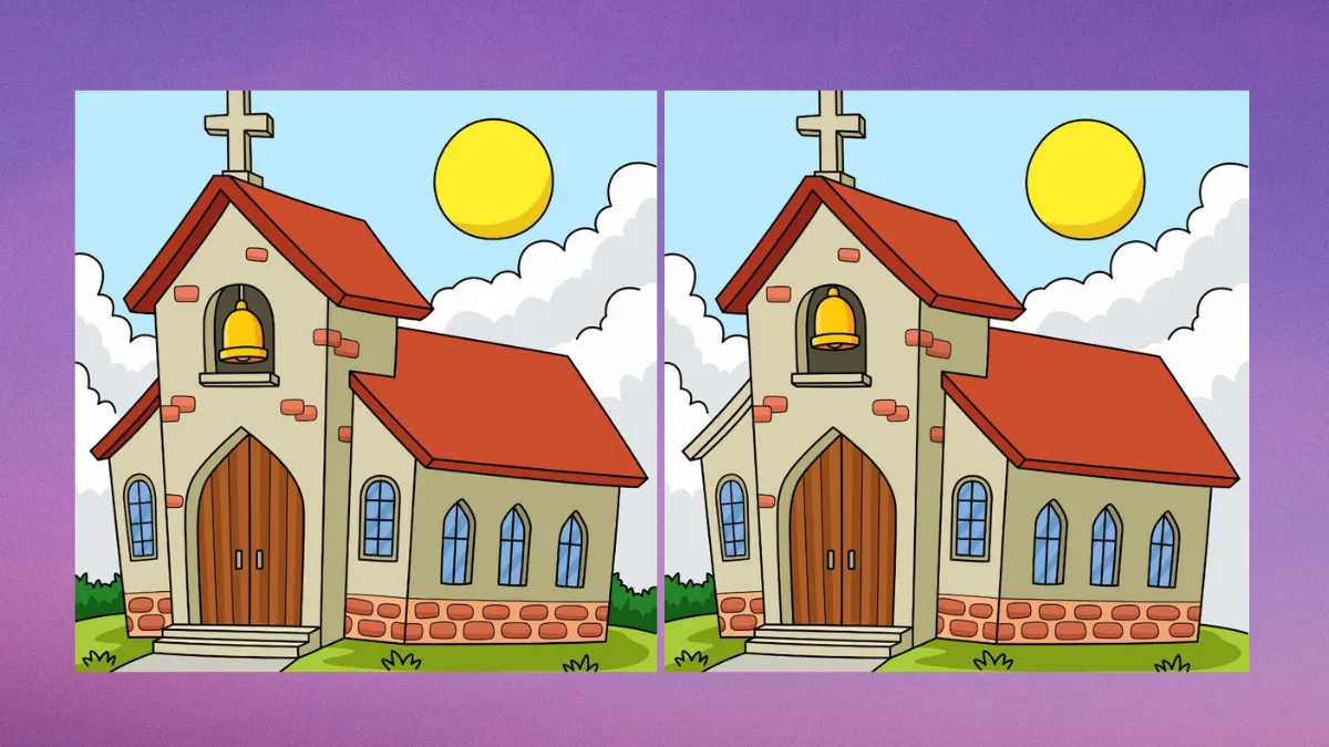 Can you spot three differences between the church pictures in 19 seconds?