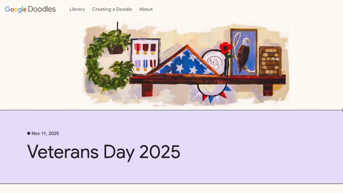 Happy Veterans Day 2025 Google Doodle!