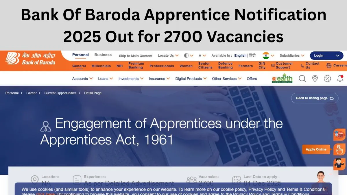 Bank Of Baroda Apprentice Recruitment