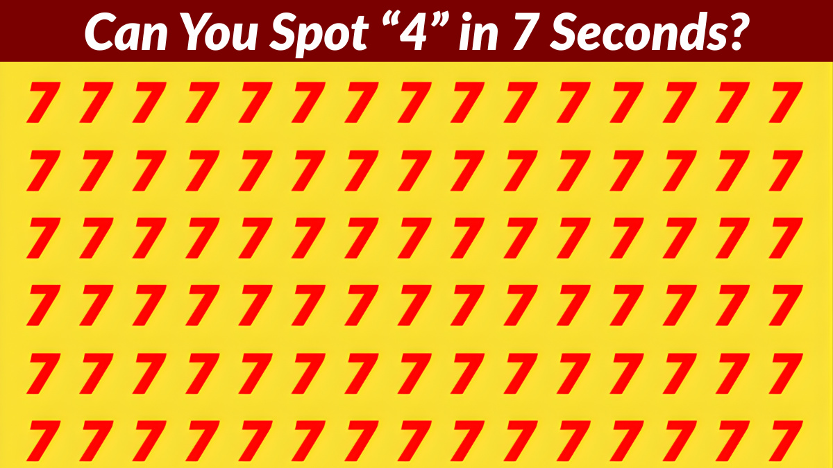 Visual IQ Test: Spot "4" in the Sea of "7" in 7 Seconds!