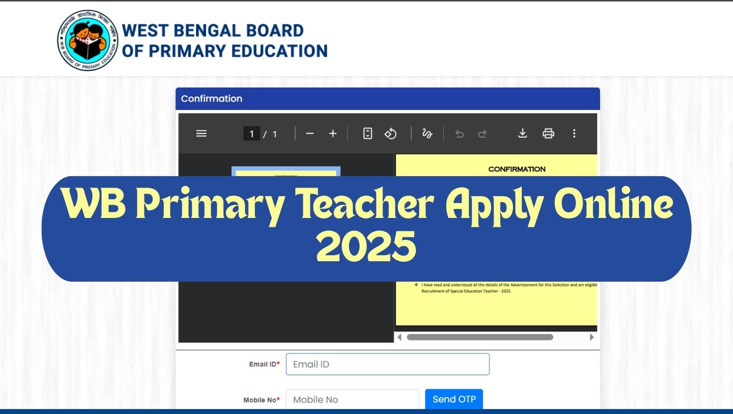WB Primary Teacher Recruitment 2025 Apply Online Begins for 2308 Posts - Check Last Date, Official Notification, Process and More