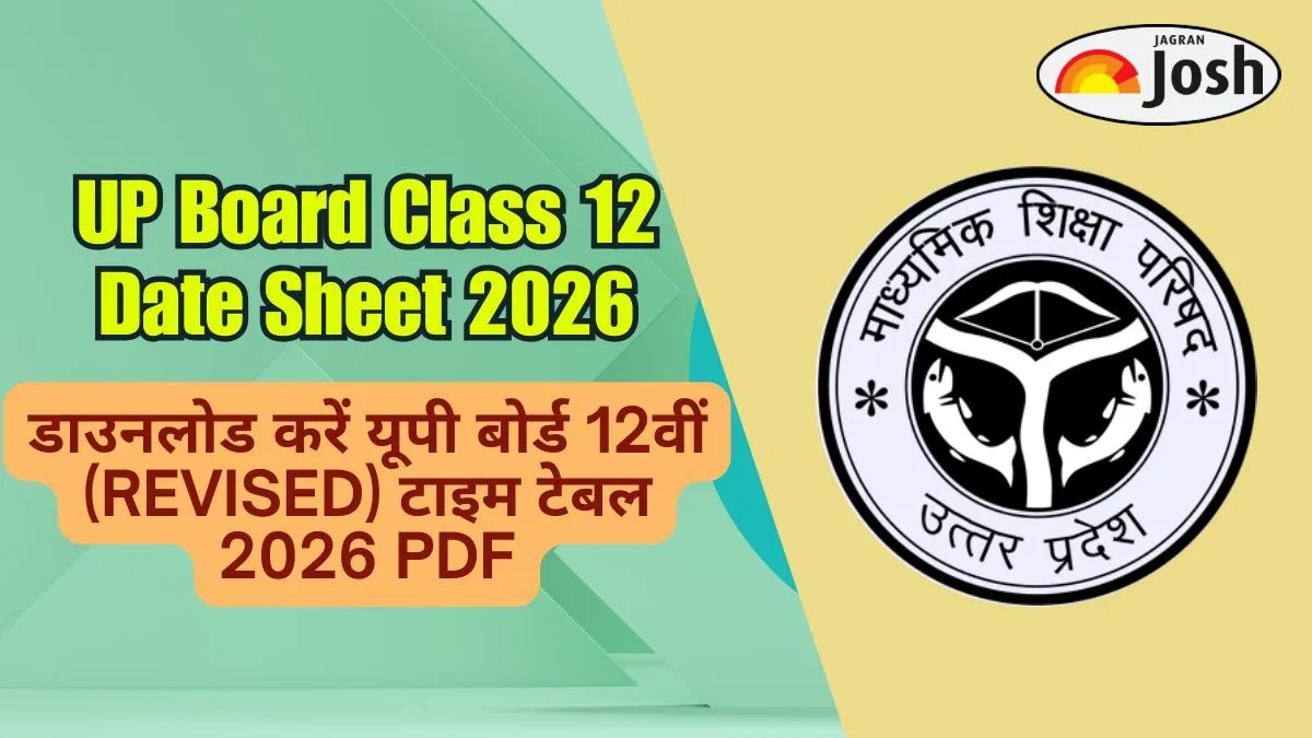 यूपी बोर्ड 12वीं टाइम टेबल 2026: डाउनलोड UP Board 12th REVISED Time Table डेट शीट पीडीएफ