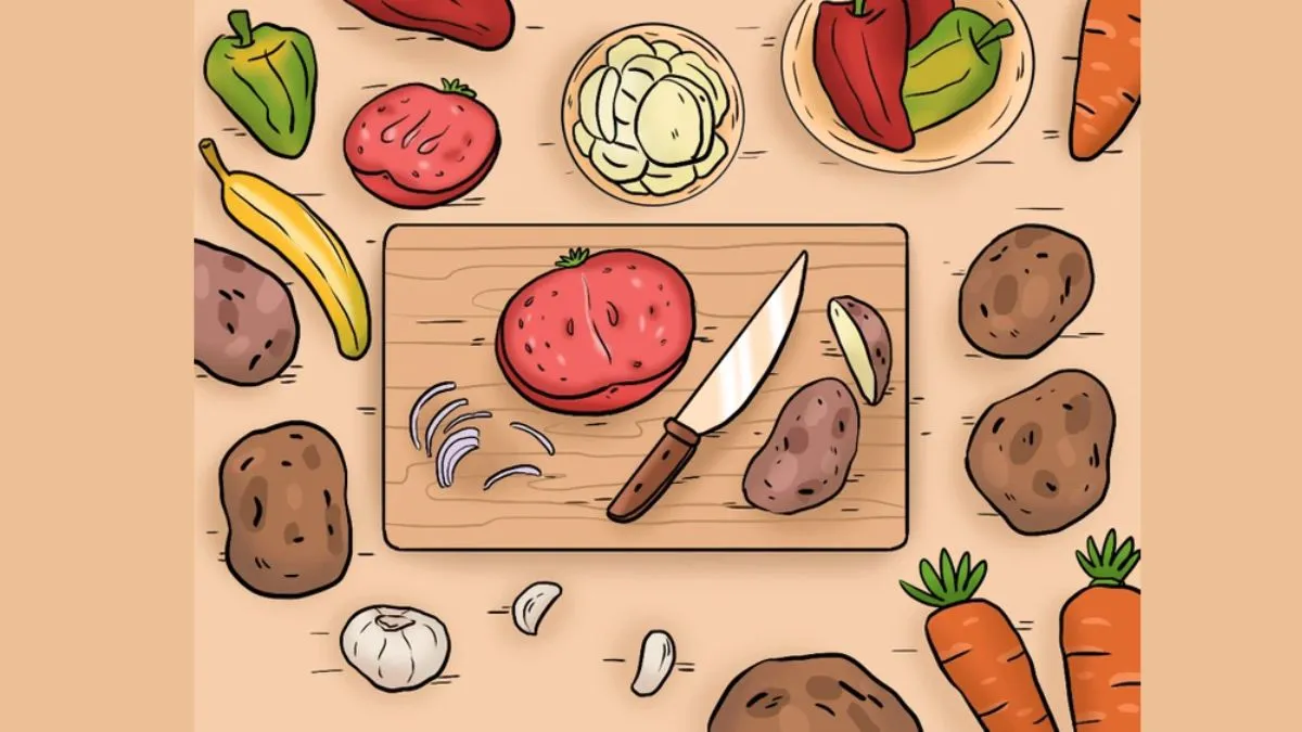 What does not belong here on this Dining Cutting Table?