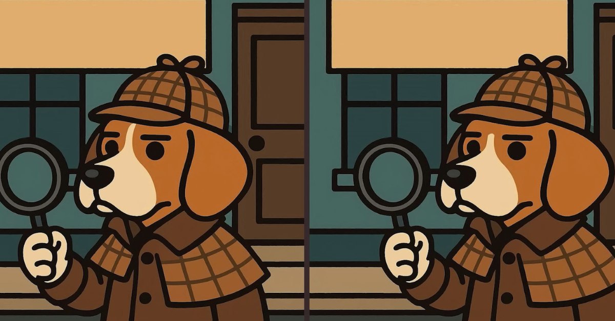 Spot the 3 Differences in Detective Dog Searching for Clues Beat the 43-Second Challenge!