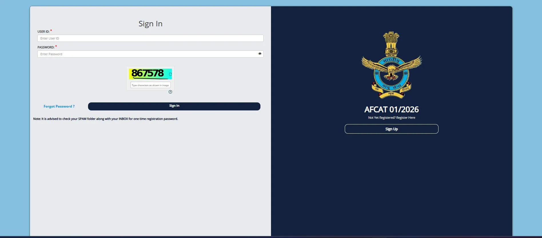 AFCAT 1 2026 Registration