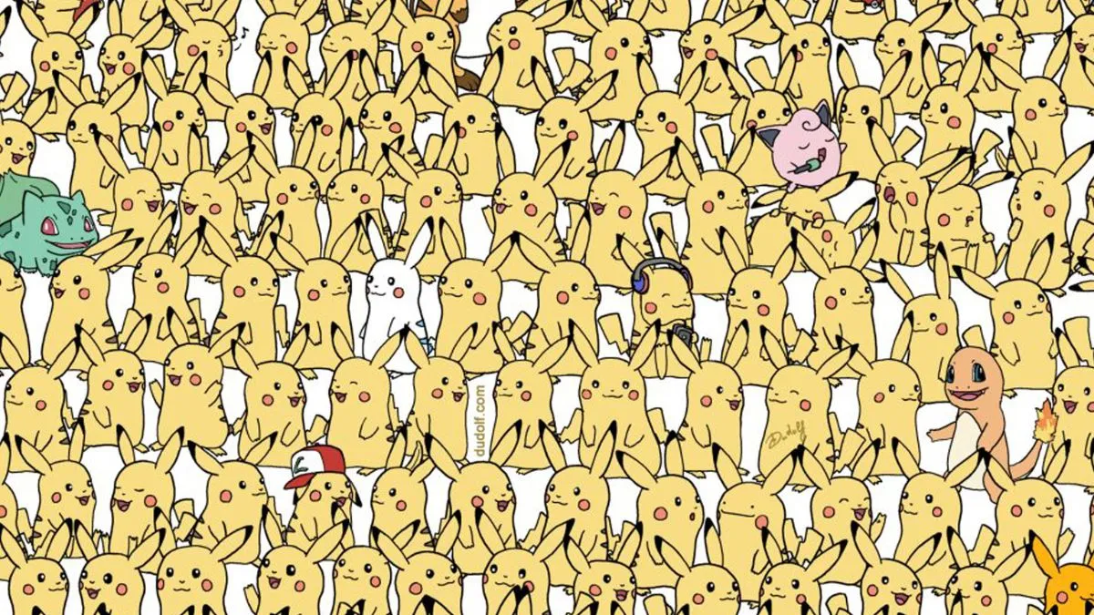 Find three bananas among Pikachus.