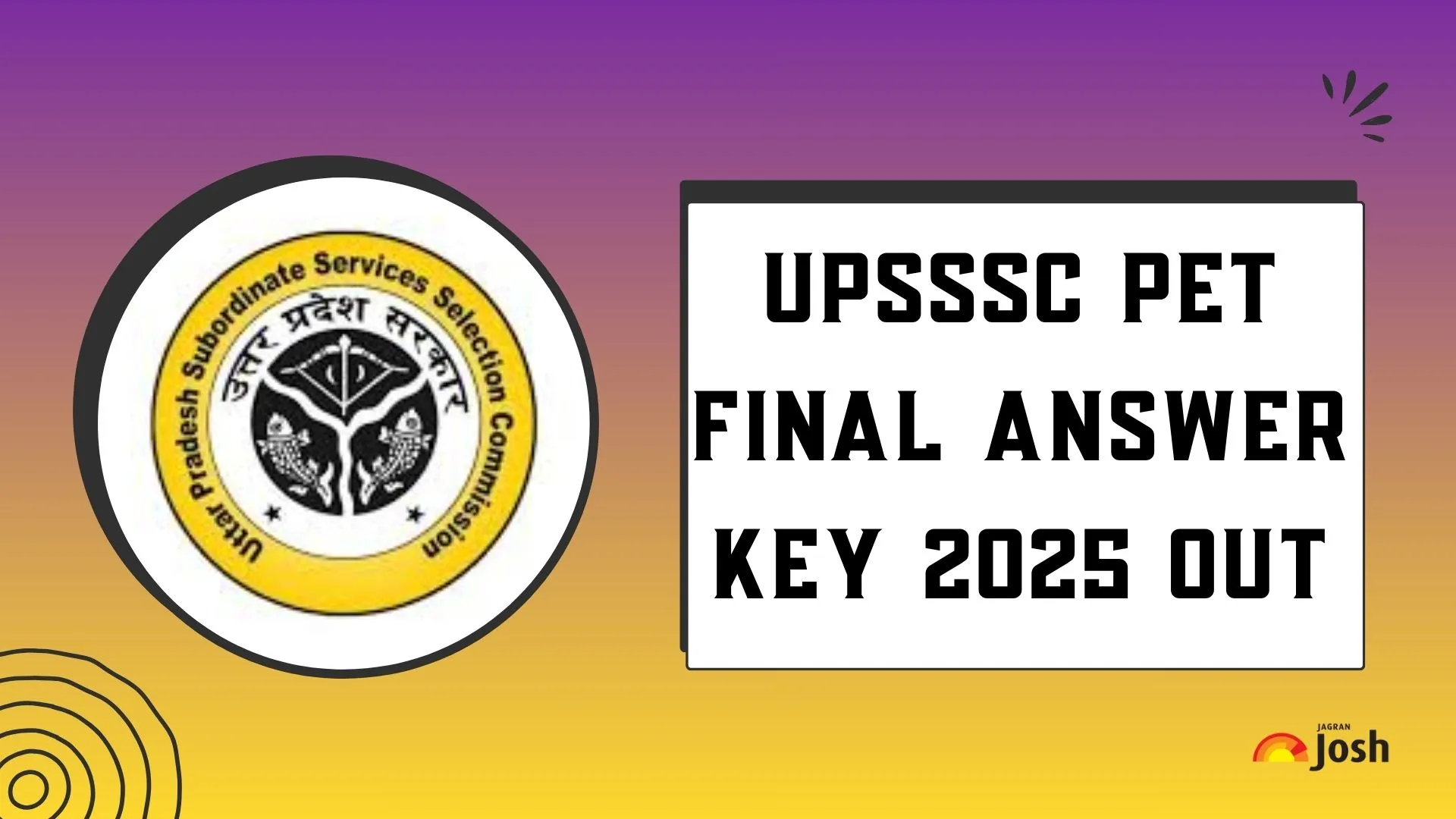 UPSSSC PET Final Answer Key 2025 OUT