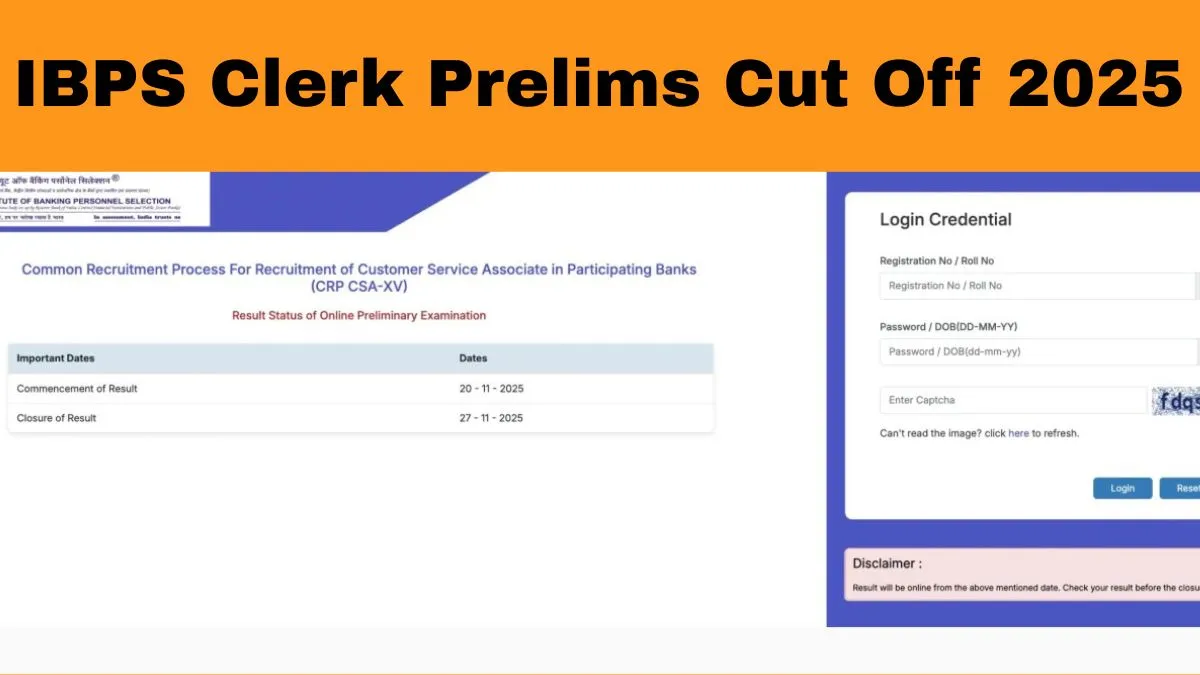 IBPS Clerk Cut Off 2025