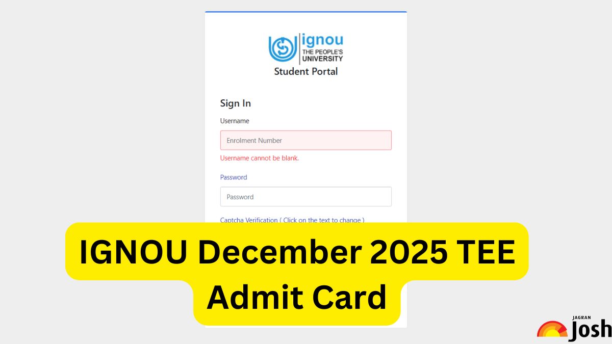 [OUT] IGNOU December TEE 2025 Admit Card; Download IGNOU Hall Ticket PDF at ignou.ac.in