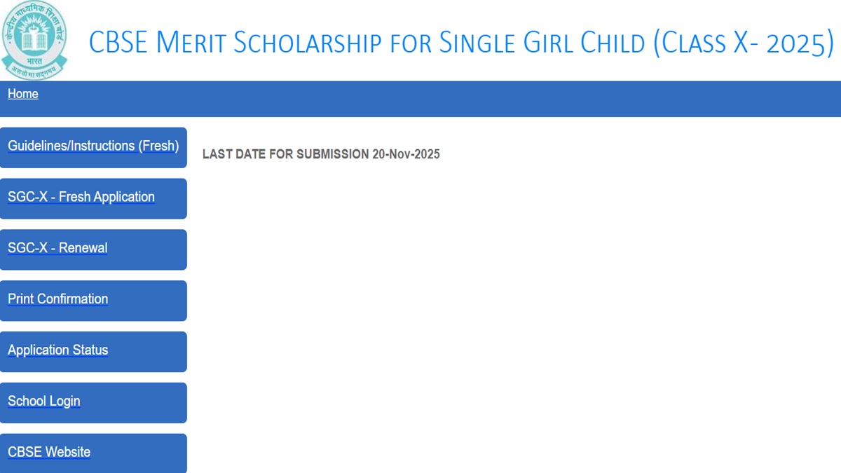 CBSE Single Girl Child Scholarship 2025 Applications Close Today, Apply at cbse.gov.in