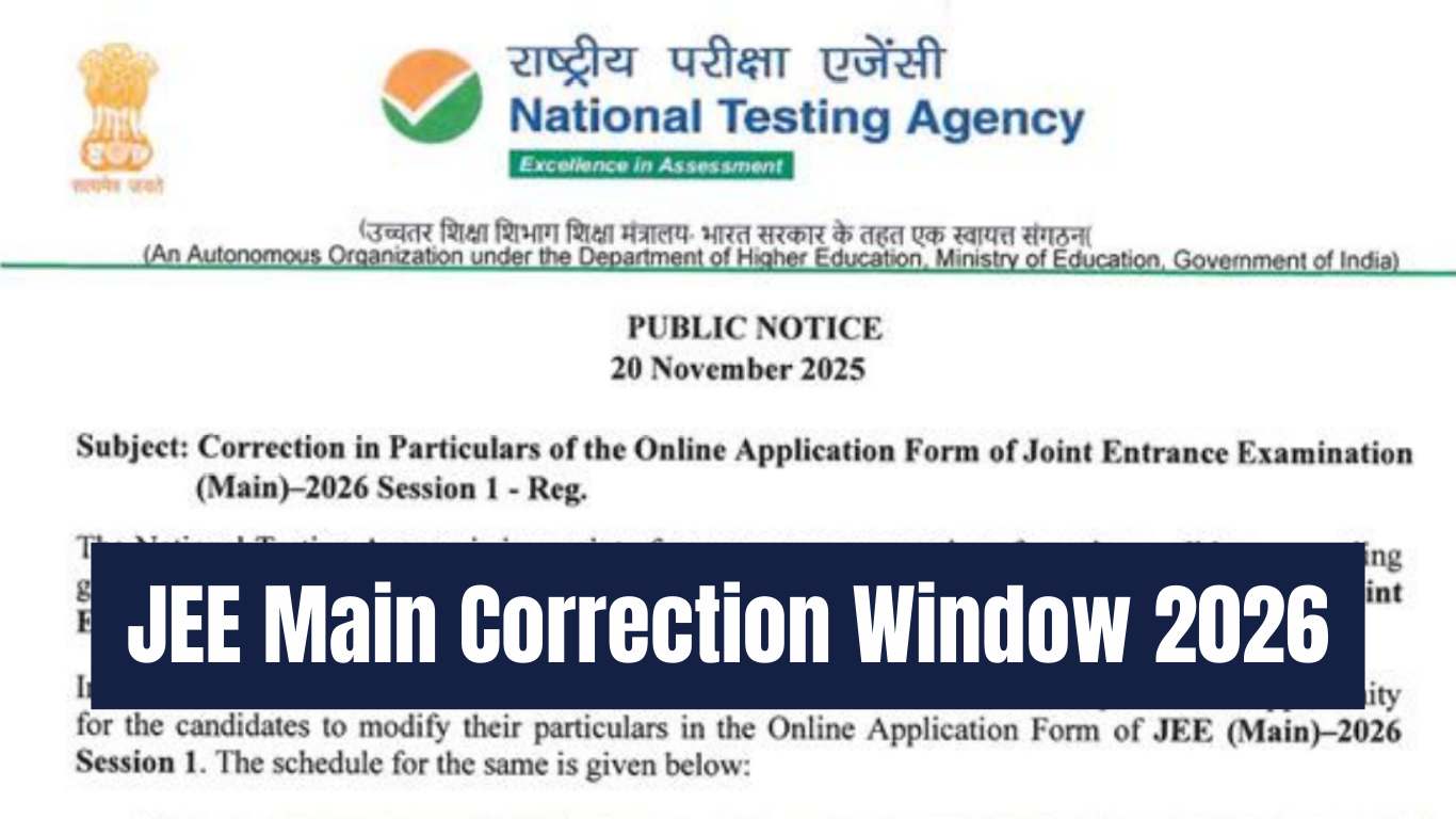 JEE Main Correction Window 2026: Students can Check What's Allowed and NOT Allowed in NTA Application Form
