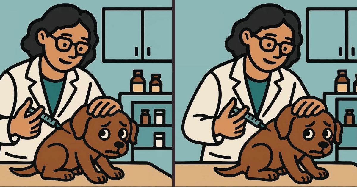 Spot the 3 Differences in Vet Injecting a Dog Beat the 63-Second Challenge!