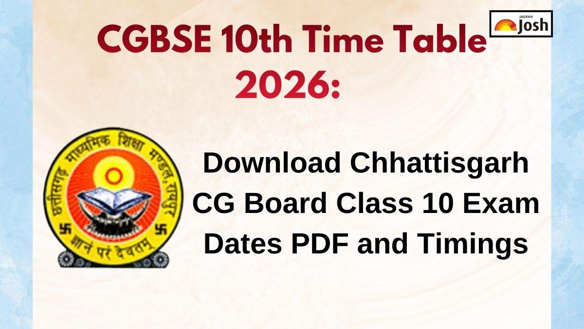 CGBSE 10th Time Table 2026: Download Chhattisgarh CG Board Class 10 Exam Dates PDF and Timings