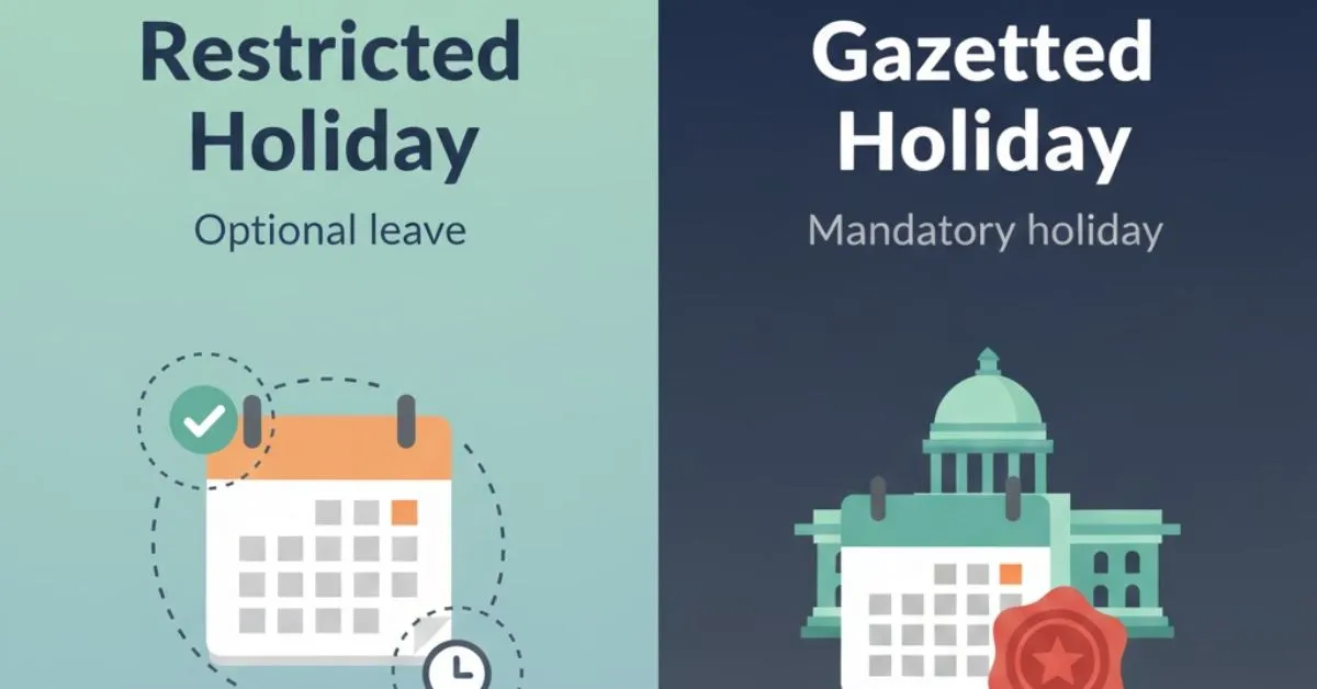 Difference Between Restricted Holidays and Gazetted Holidays