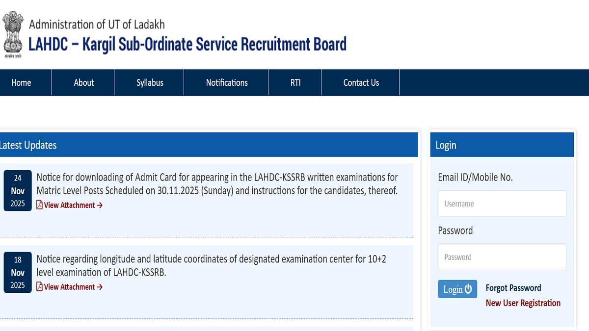 [Link Active] KSSRB Admit Card 2025 Out: Download Matric Level Hall Ticket at dssrbkargil.in