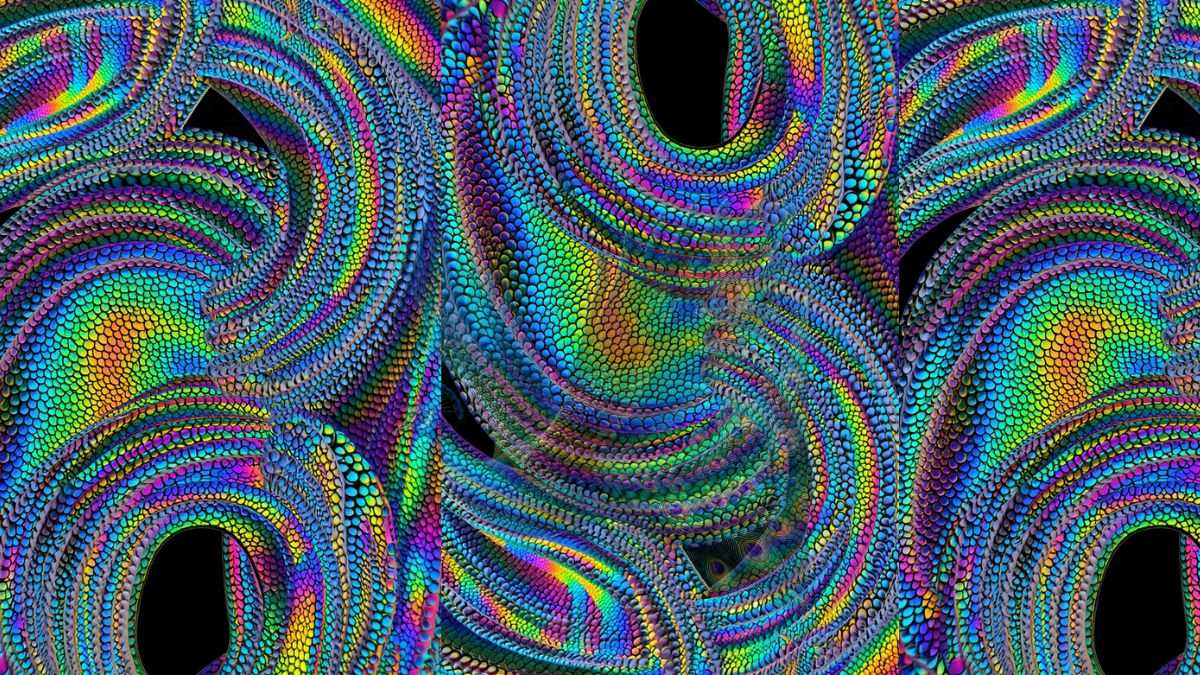 How Creative and Smart are you? Prove it by finding a hidden animal in this Psychedelic Rainbow Scales Optical Illusion Pattern