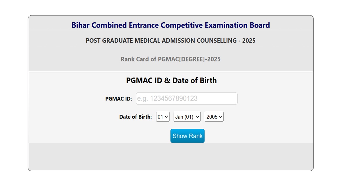 Bihar NEET PG Counselling 2025 Rank Card Out at bceceboard.bihar.gov.in, Get Direct Link Here