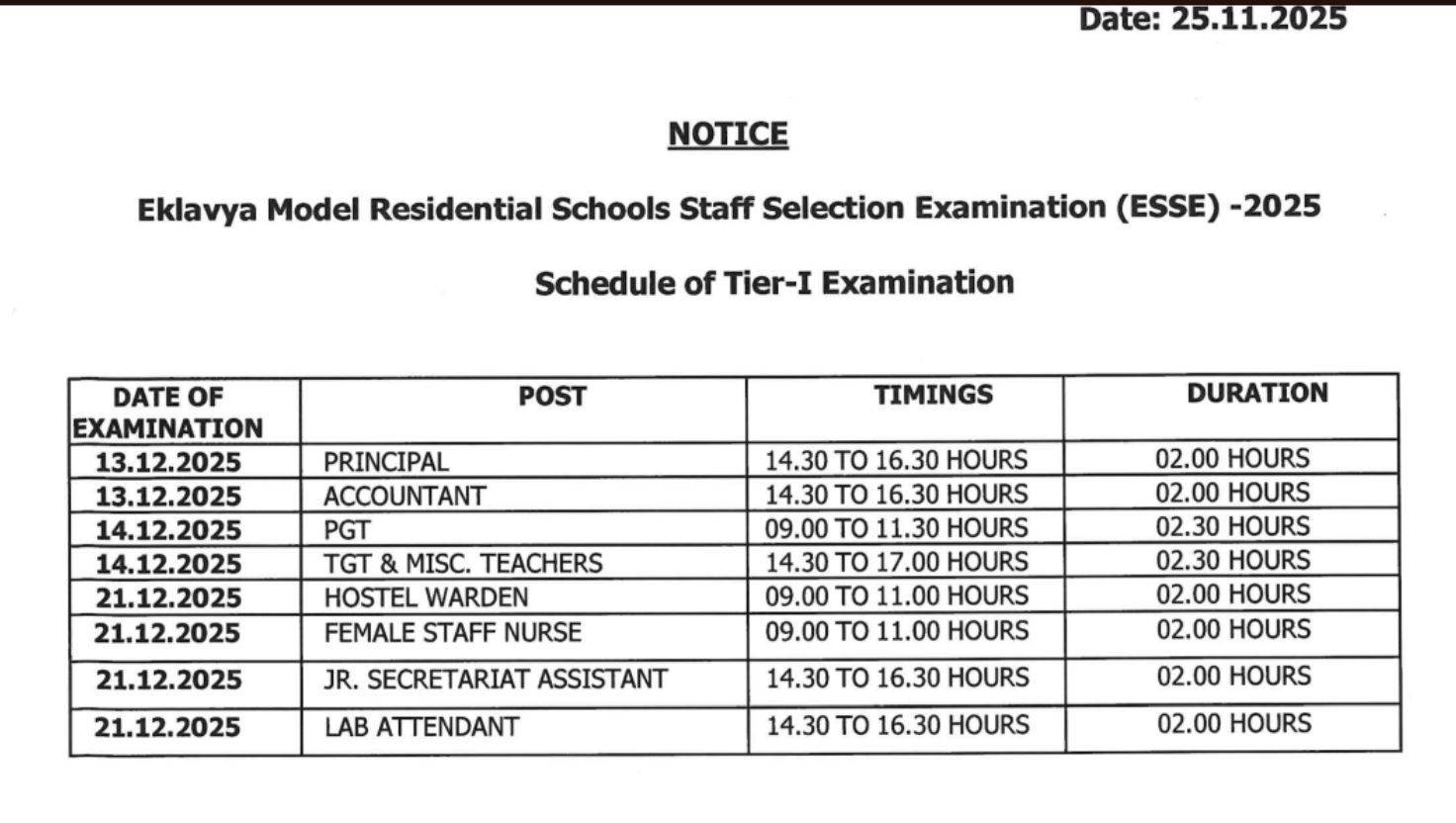 EMRS Exam Date 2025: Check Teaching and Non-Teaching Staff Exam Schedule PDF