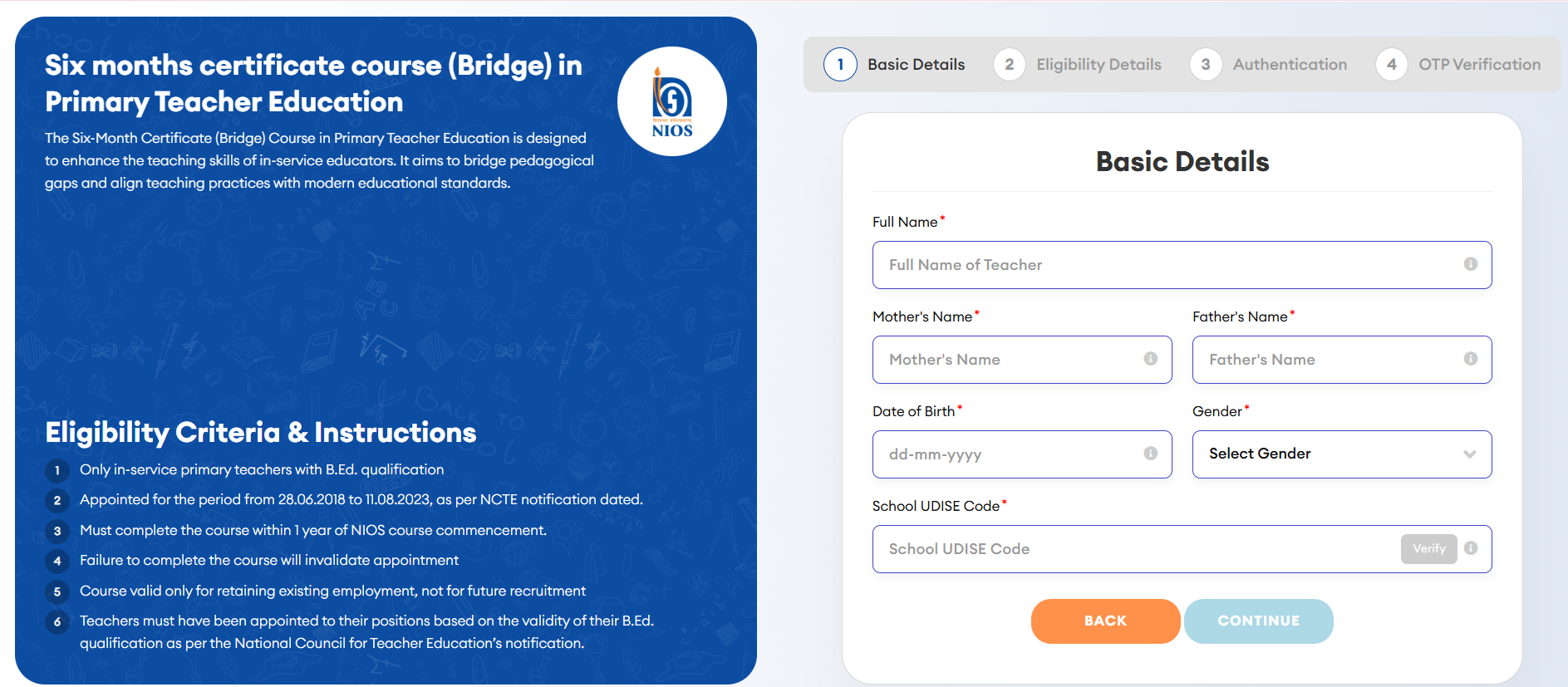 NIOS Starts Registration for Six-Month Bridge Course for BEd Primary Teachers