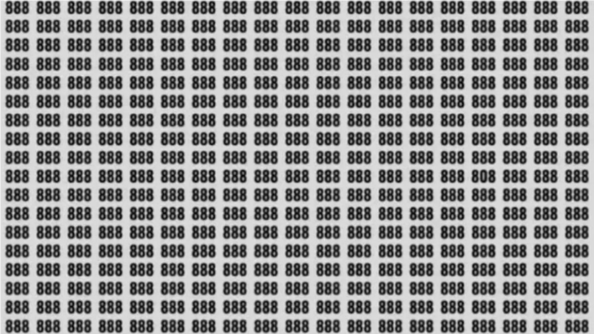 If You Possess Laser-Sharp Focus, Spot The Number 808 Hidden Among 888s In 18 Seconds!