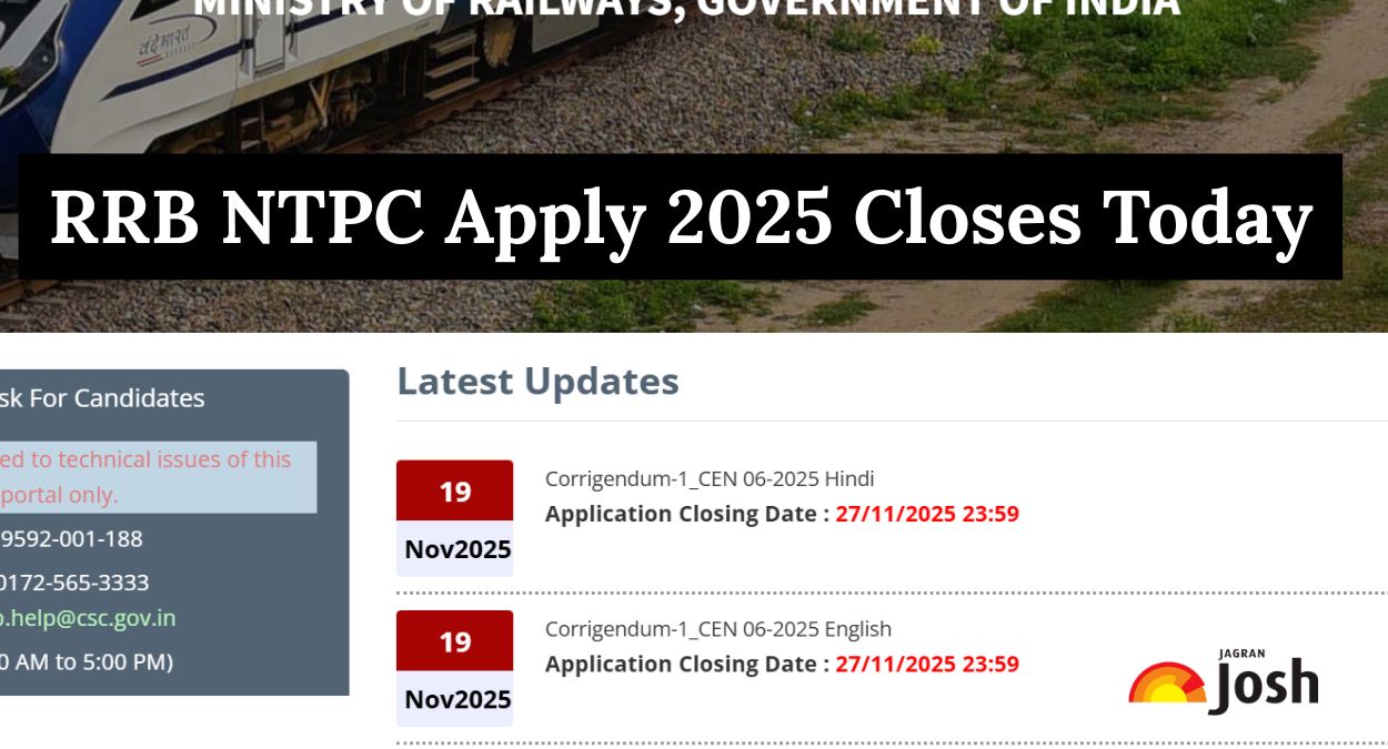 RRB NTPC Apply Online 2025 Last Date Extended for Undergraduate, Apply at rrbcdg.gov.in
