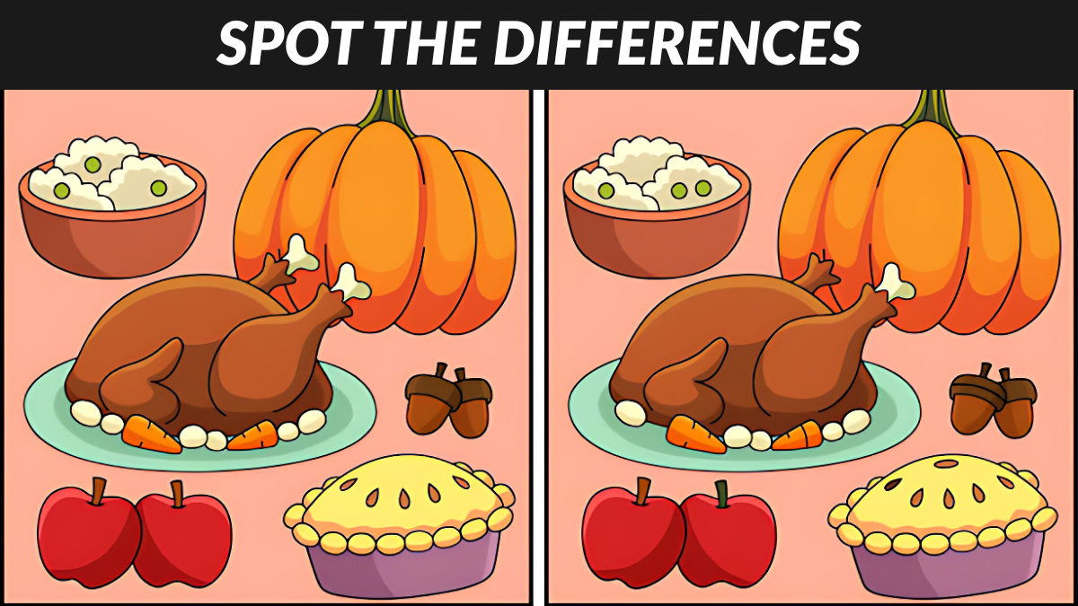 Spot All the Differences in the Thanksgiving Feast Pictures in 47 Seconds!