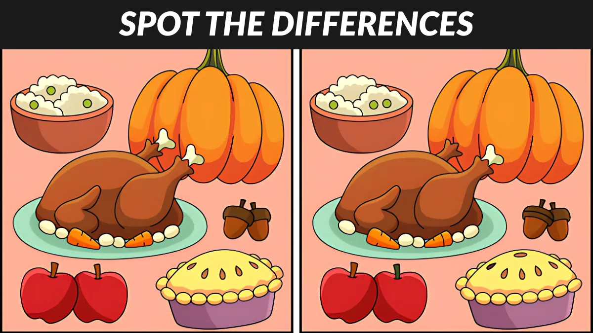 Can you spot all the differences in the Thanksgiving feast pictures?
