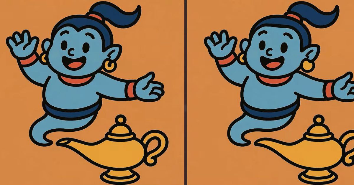 Spot the 3 Differences in Genie Coming Out of the Lamp Beat the 29-Second Challenge!