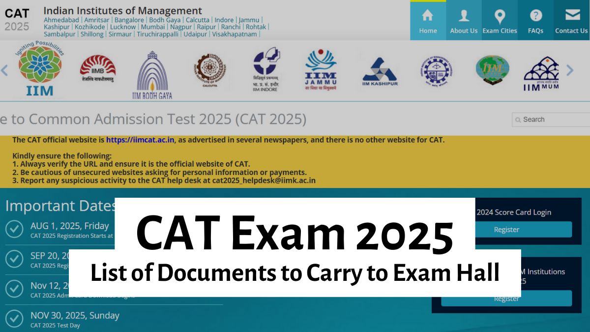 CAT 2025: Important Things to Carry to the Exam Centre (Full Checklist)