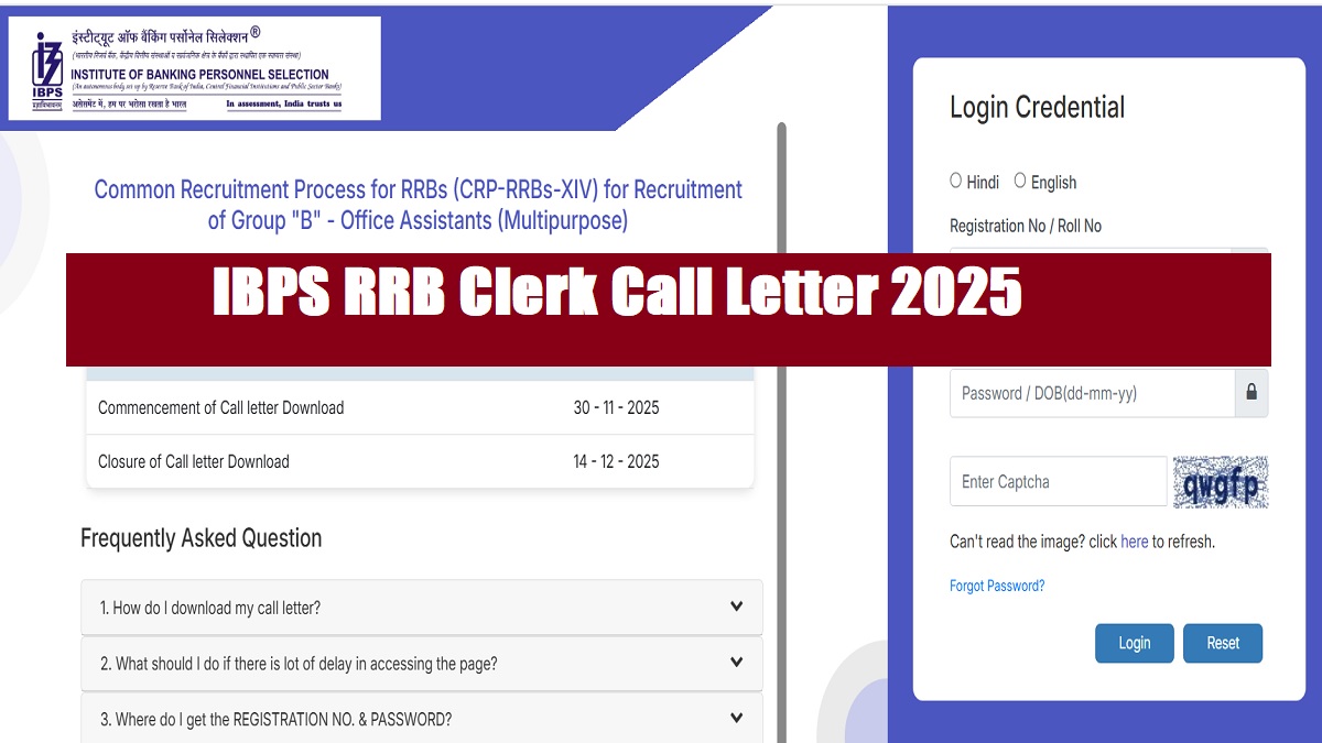 IBPS RRB Clerk Admit Card 2025: Download Office Assistant Prelims Hall Ticket at ibps.in; Direct link here