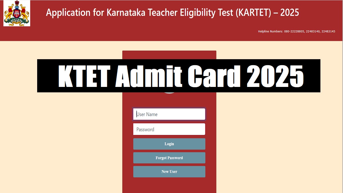 Karnataka TET Admit Card 2025: KTET Hall Ticket Releasing Today at schooleducation.karnataka.gov.in; Exam on Dec 7
