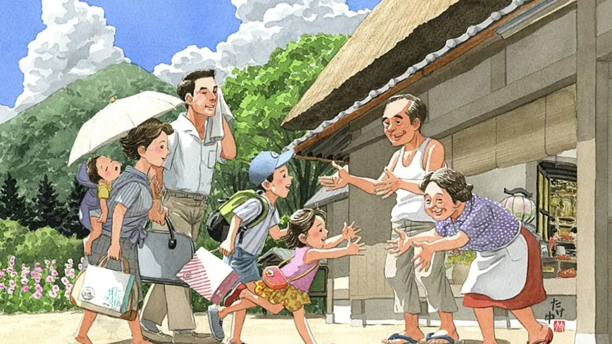 Find the Hidden Rooster in this Village of Family Arrival Homecoming Optical Illusion