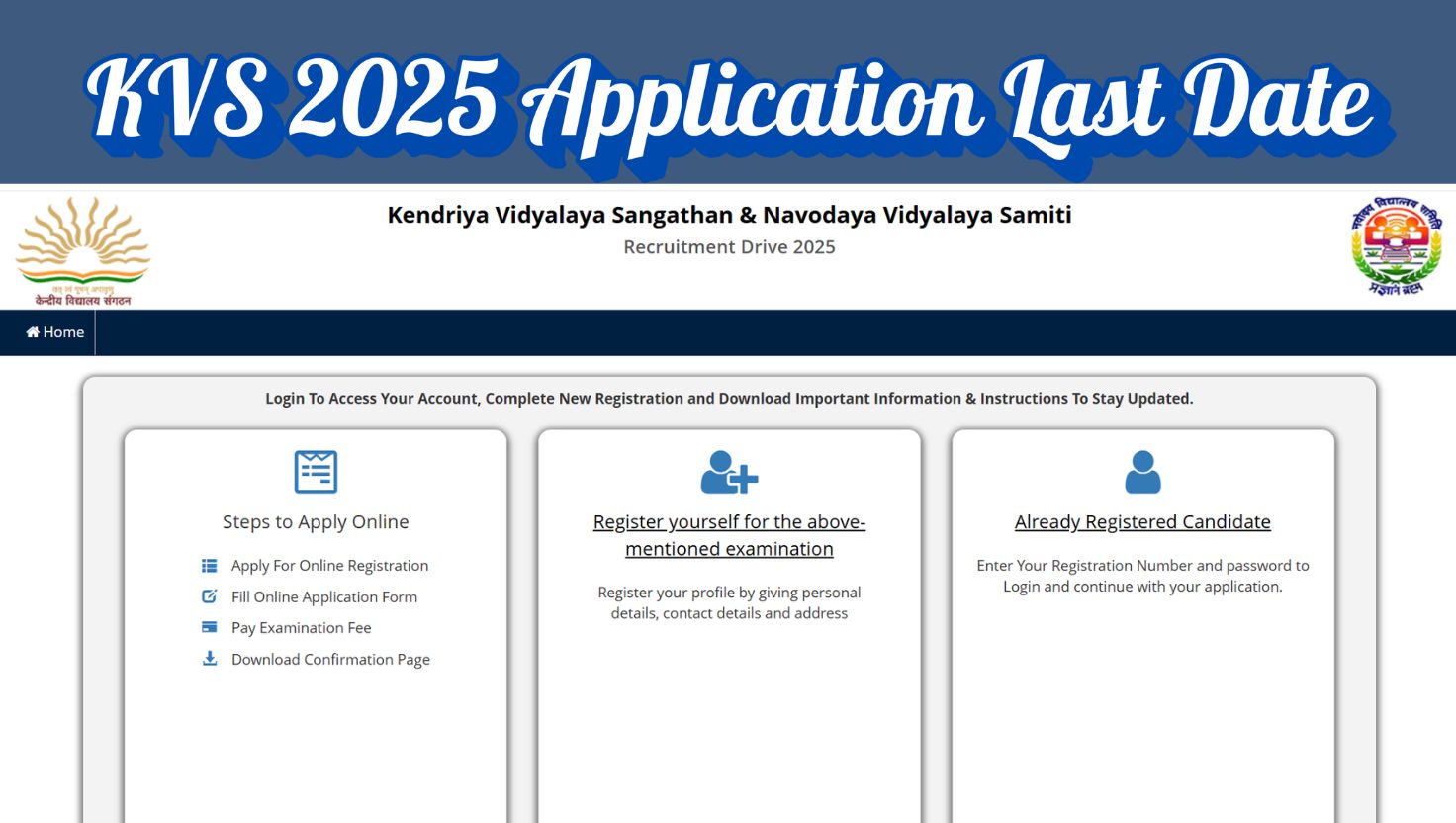 KVS NVS Recruitment 2025 Last Date Soon: Apply Now for 14967 Teaching & Non-Teaching Posts at kvsangathan.nic.in