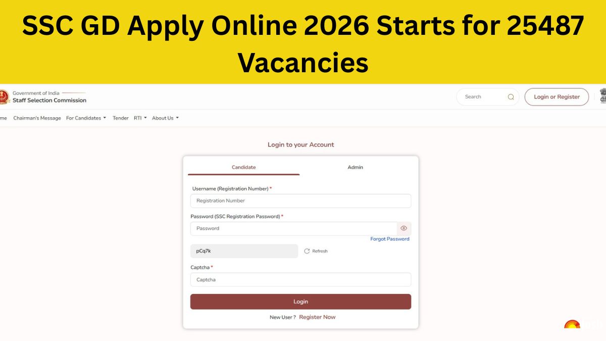 SSC GD Constable Apply Online 2026 Begins for 25,487 Posts, Application Form Link Active at ssc.gov.in