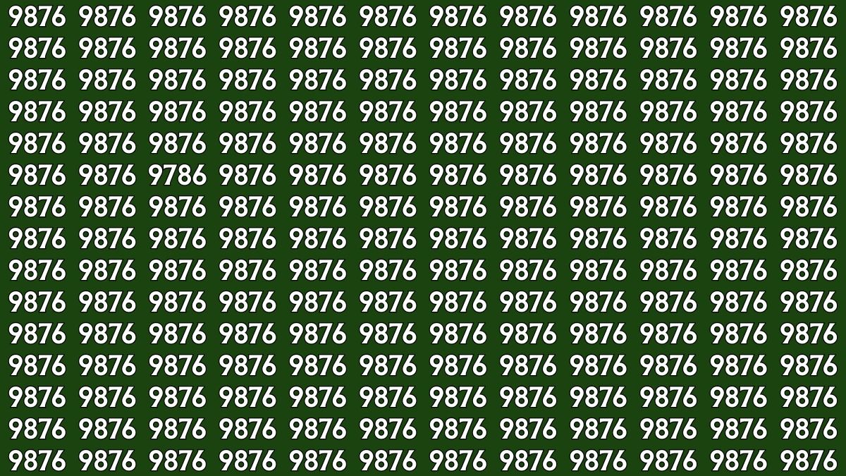 Only People With Eyes Like A Hawk and IQ Above 200 Can Spot The Number 9786 Among 9876s In 30 Seconds!
