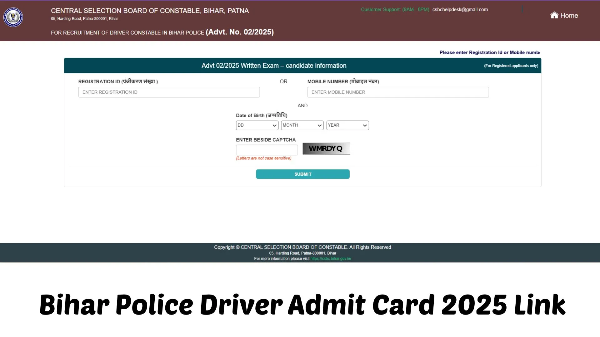 Bihar Police Driver Admit Card 2025 OUT