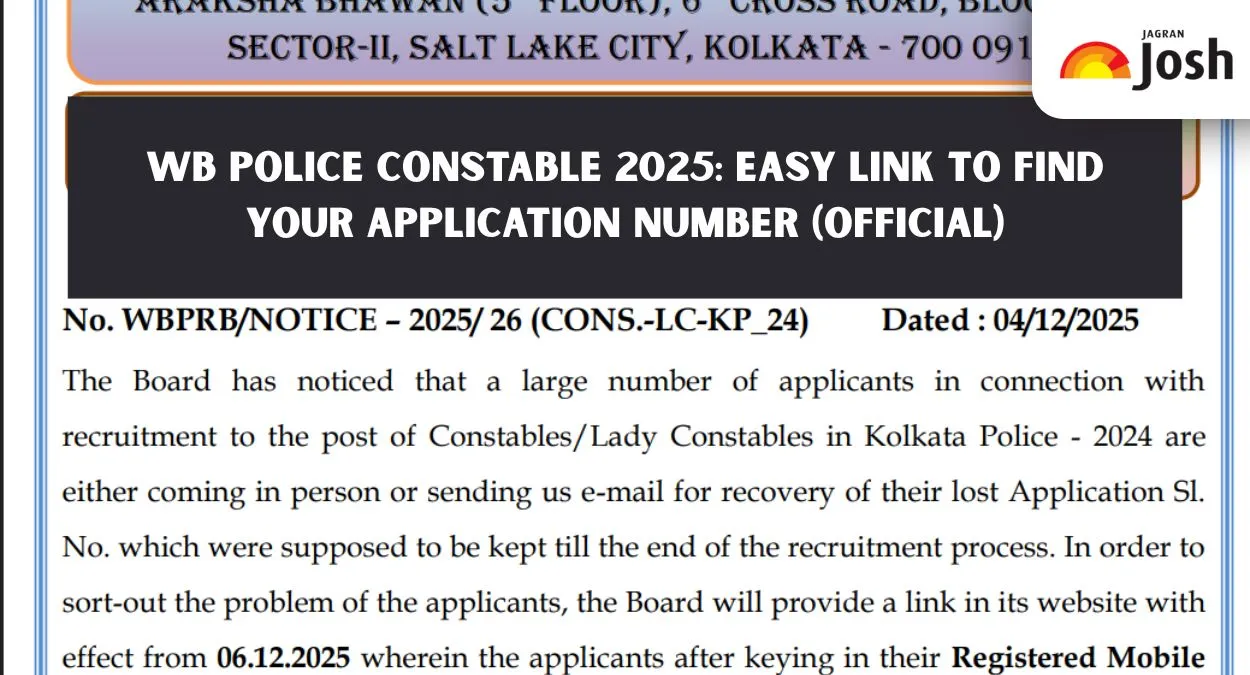 WB Police Constable Application Number 2025 (Official)