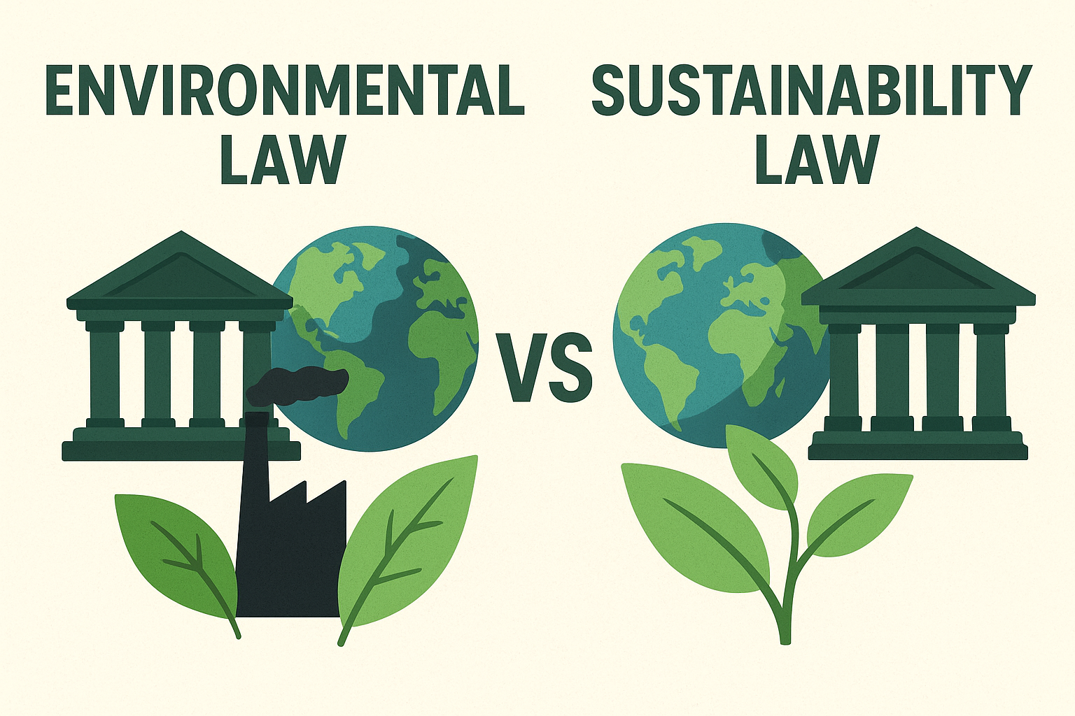 What distinguishes Environmental Law from Sustainability Law?
