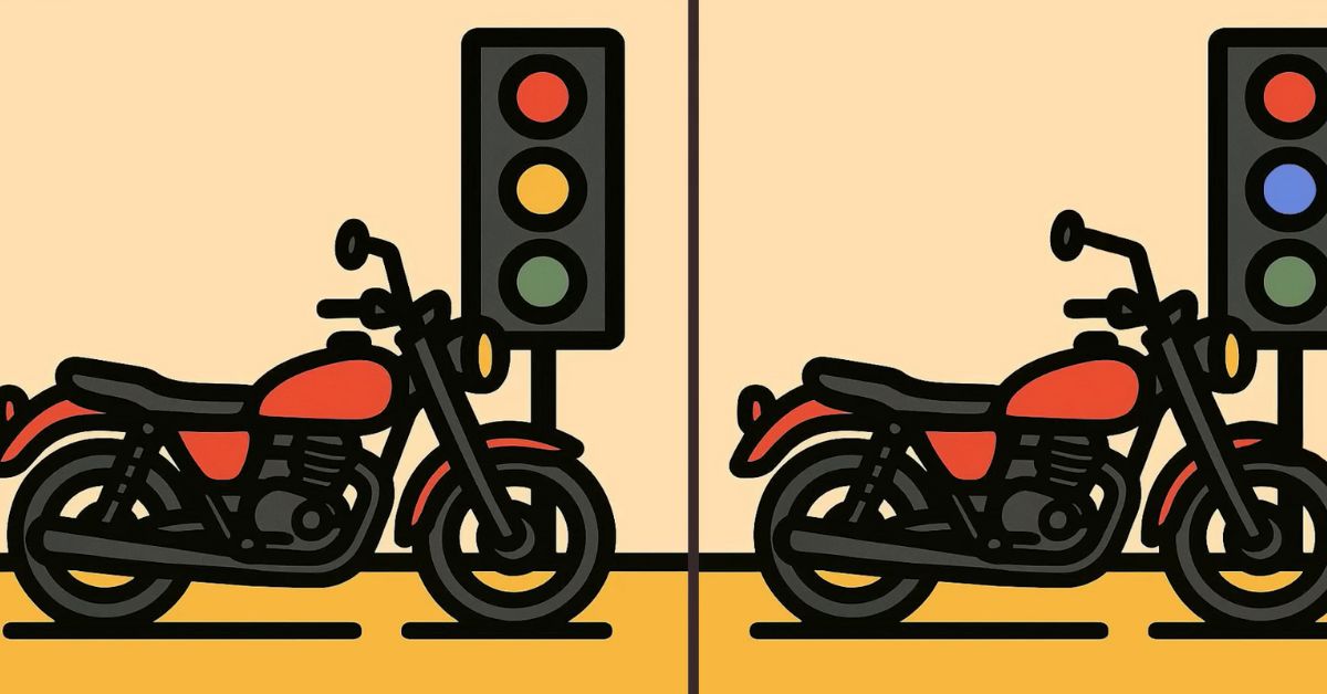 Spot the 3 Differences in Bike Standing Near Red Light Beat the 19-Second Challenge!