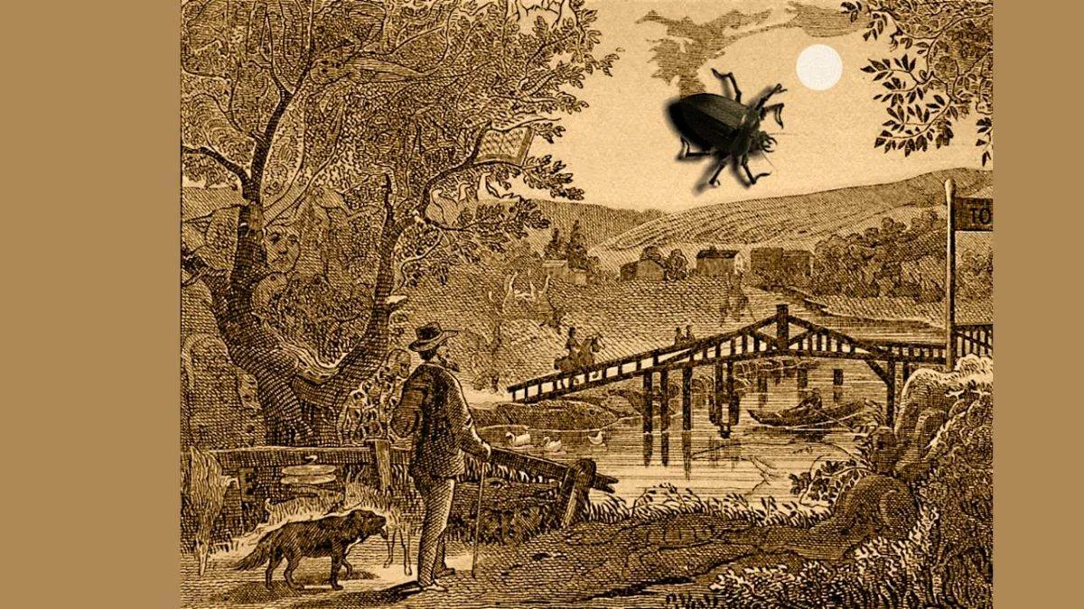 Spot the Hidden Fish in this Vintage-Style Sepia Illustration