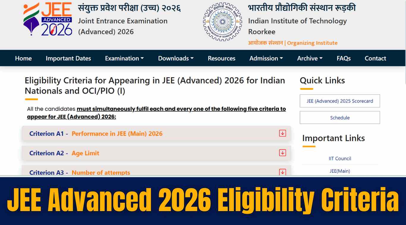 JEE Advanced 2026 Eligibility Criteria: Mandatory Points, No. of Attempts and Age Limit