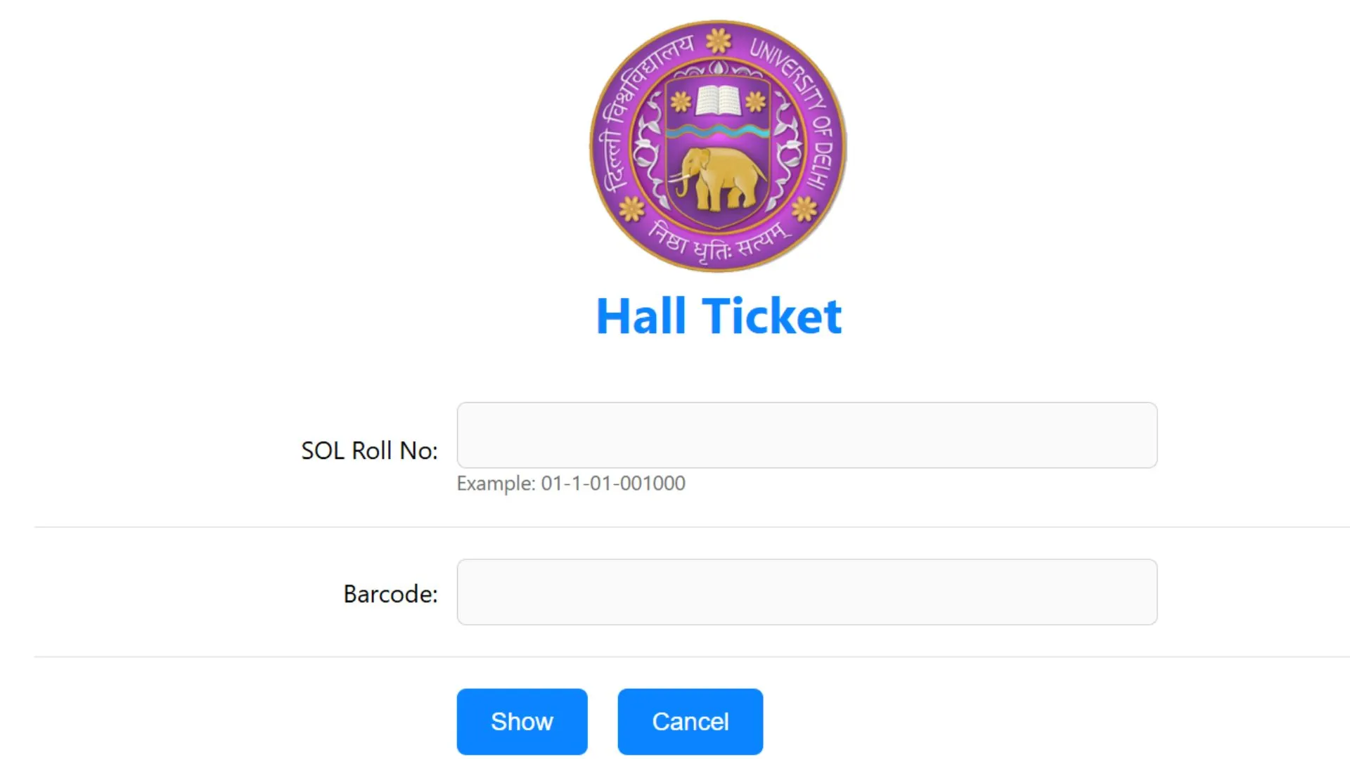 DU SOL Admit Card 2025 OUT