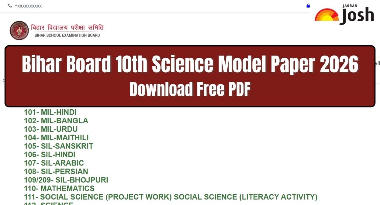 Bihar Board 10th Science Model Paper 2026: डाउनलोड 10th का विज्ञान Sample Paper PDF