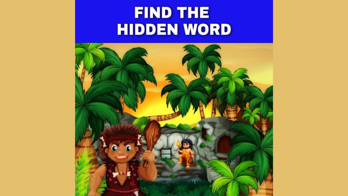 How many of You can Find the Hidden Word in this Tribal-Style Cartoon Character of an Optical Illusion?
