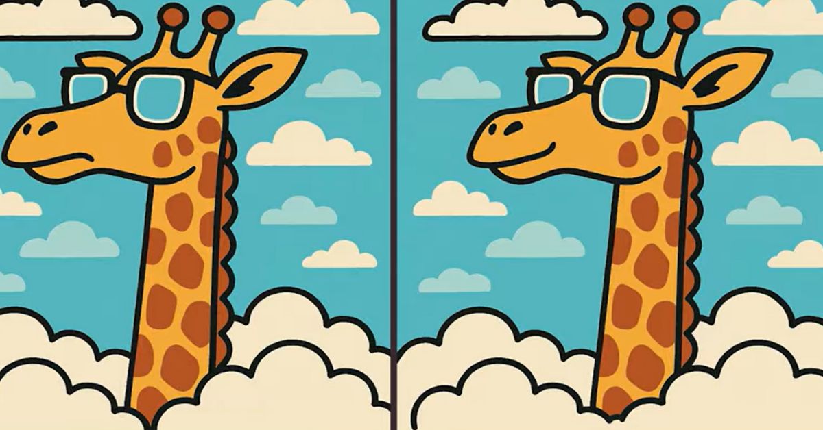 Spot the 3 Differences in Giraffe Wearing Glasses Beat the 23-Second Challenge!