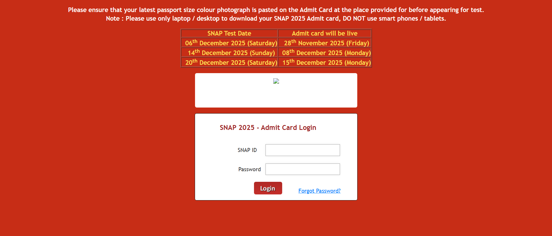 SNAP 2025 Admit Card Released at snaptest.org; Direct link to Download Test 3 Hall Ticket Here